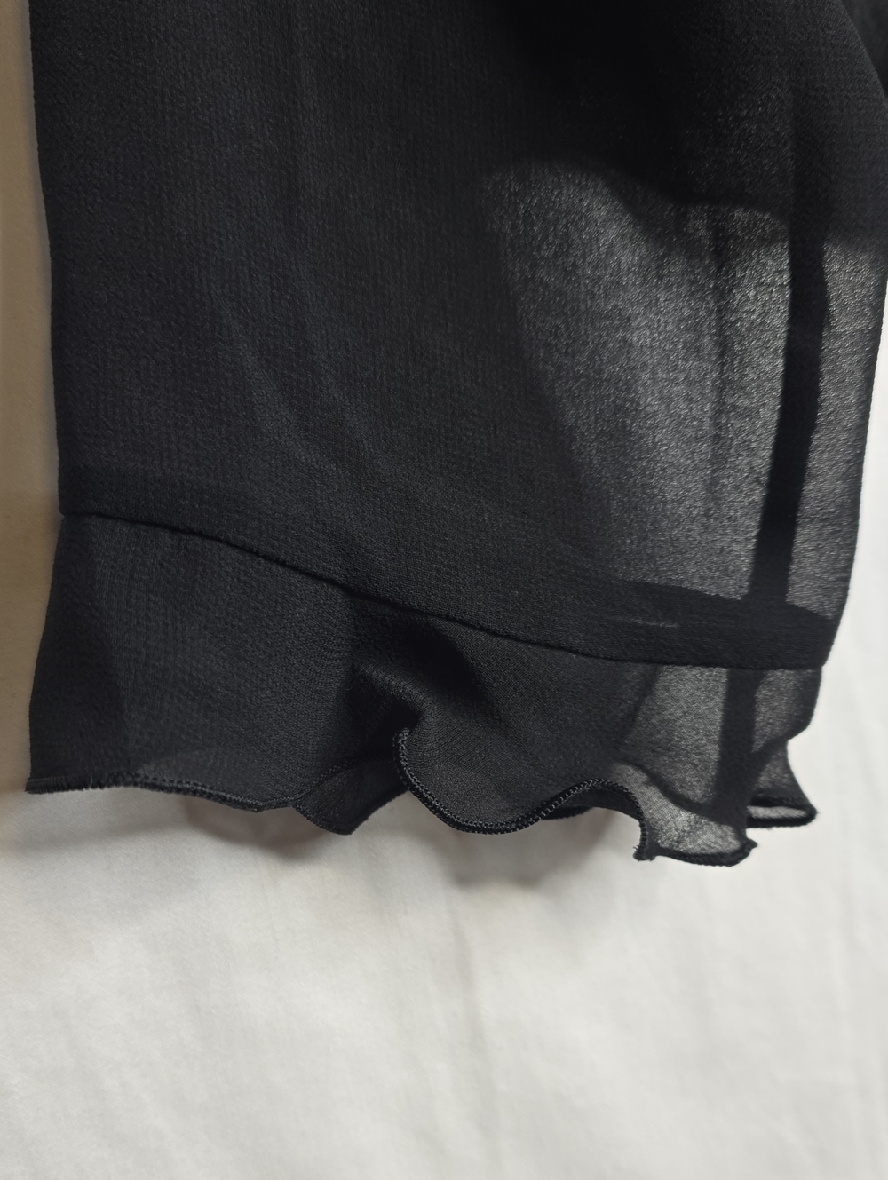 Wilfred Black Sheer Ruffle Tie Blouse Fairy Goth Feminine Dark Romantic Boho Chi - Picture 6 of 10